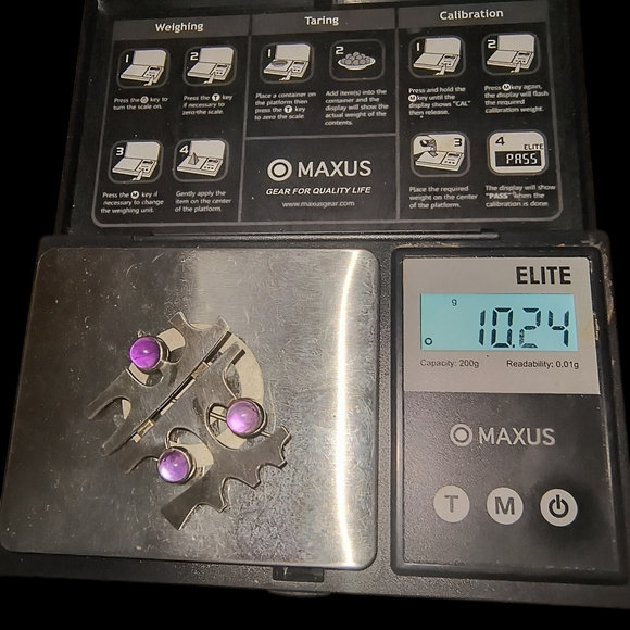 Modernist Sterling Silver Amethyst Brooch | Abstract Geometric Design | Handmade - Picture 10 of 10